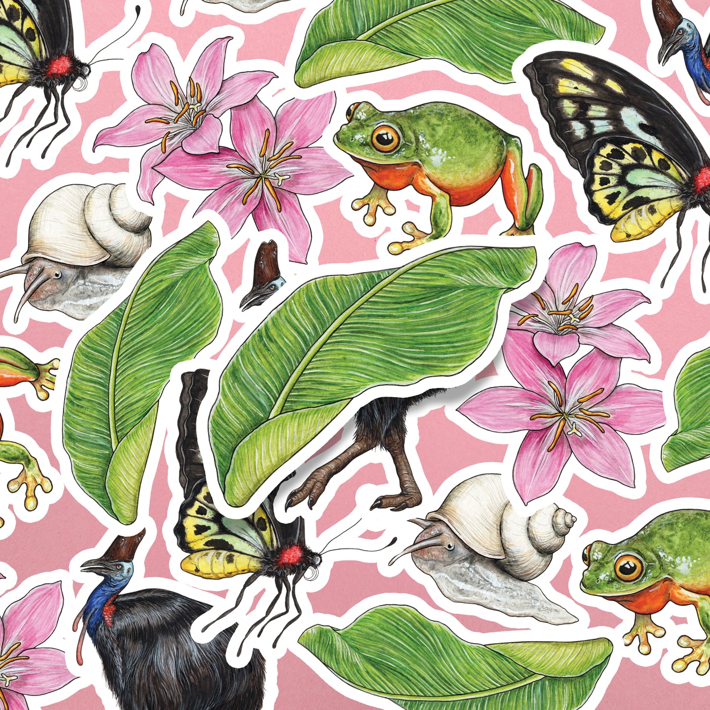 Australian Rainforest Sticker Pack - Set of 6