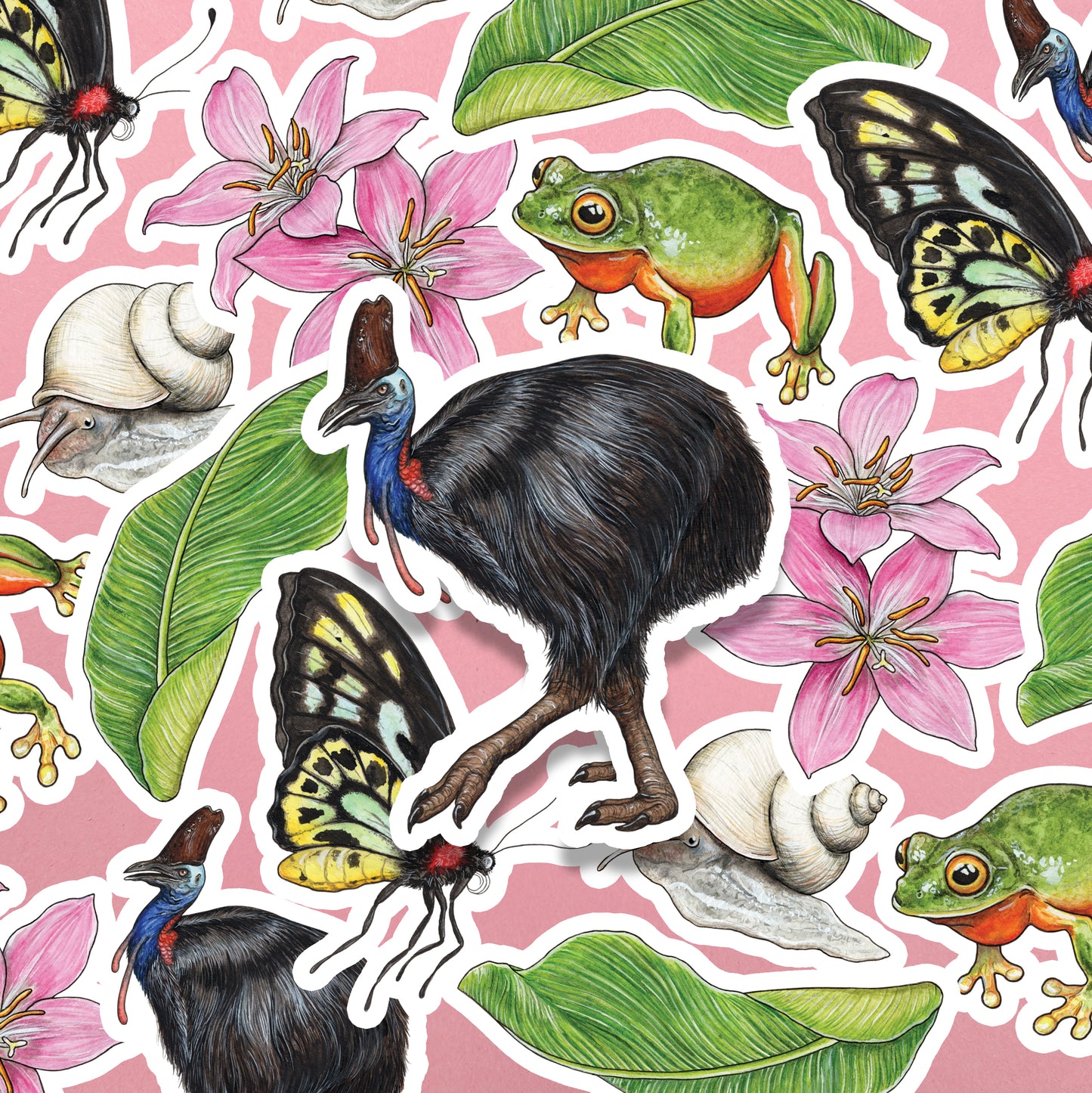 Australian Rainforest Sticker Pack - Set of 6