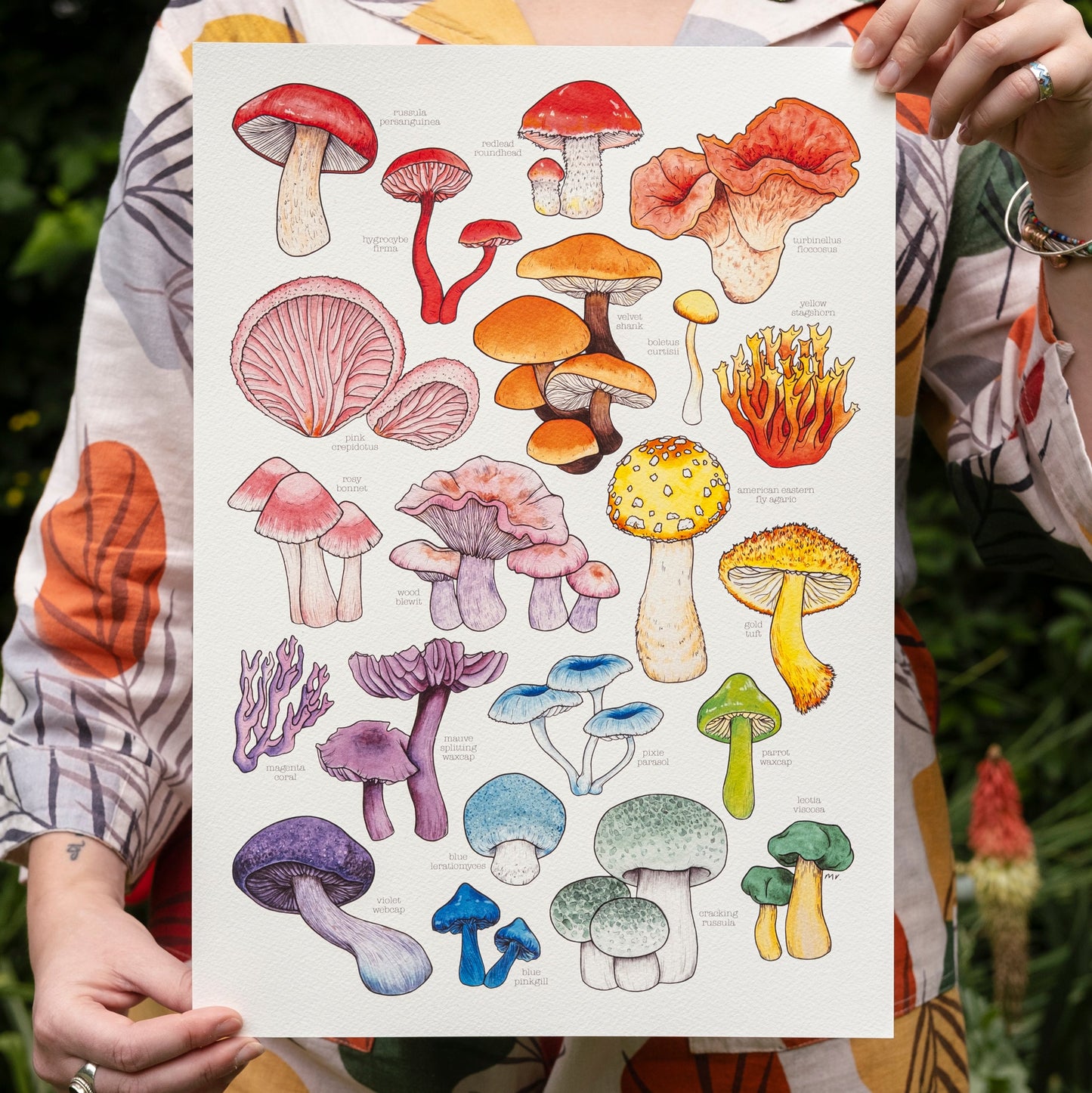 Rainbow Mushroom Print