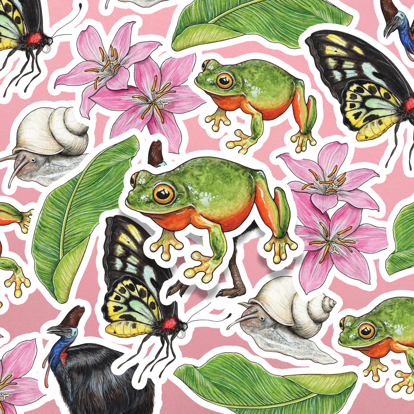 Australian Rainforest Sticker Pack - Set of 6