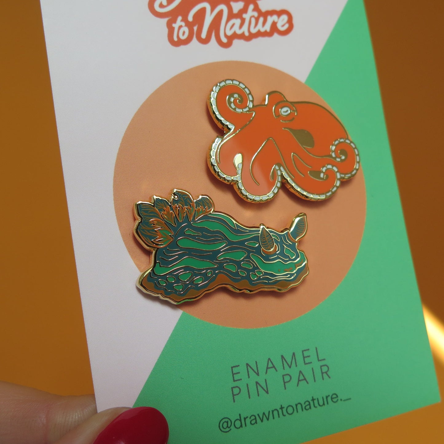 Sea Creature Enamel Pin Pair