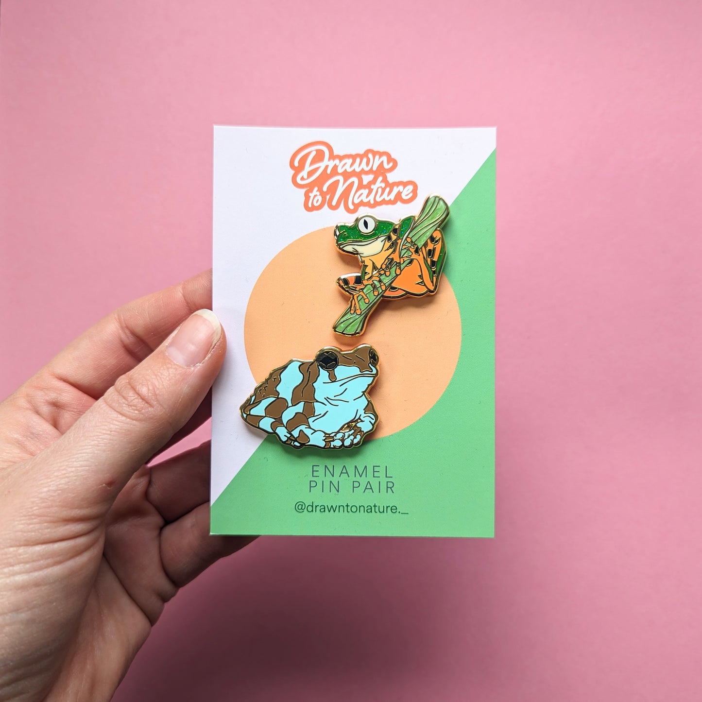 Frog Enamel Pin Pair