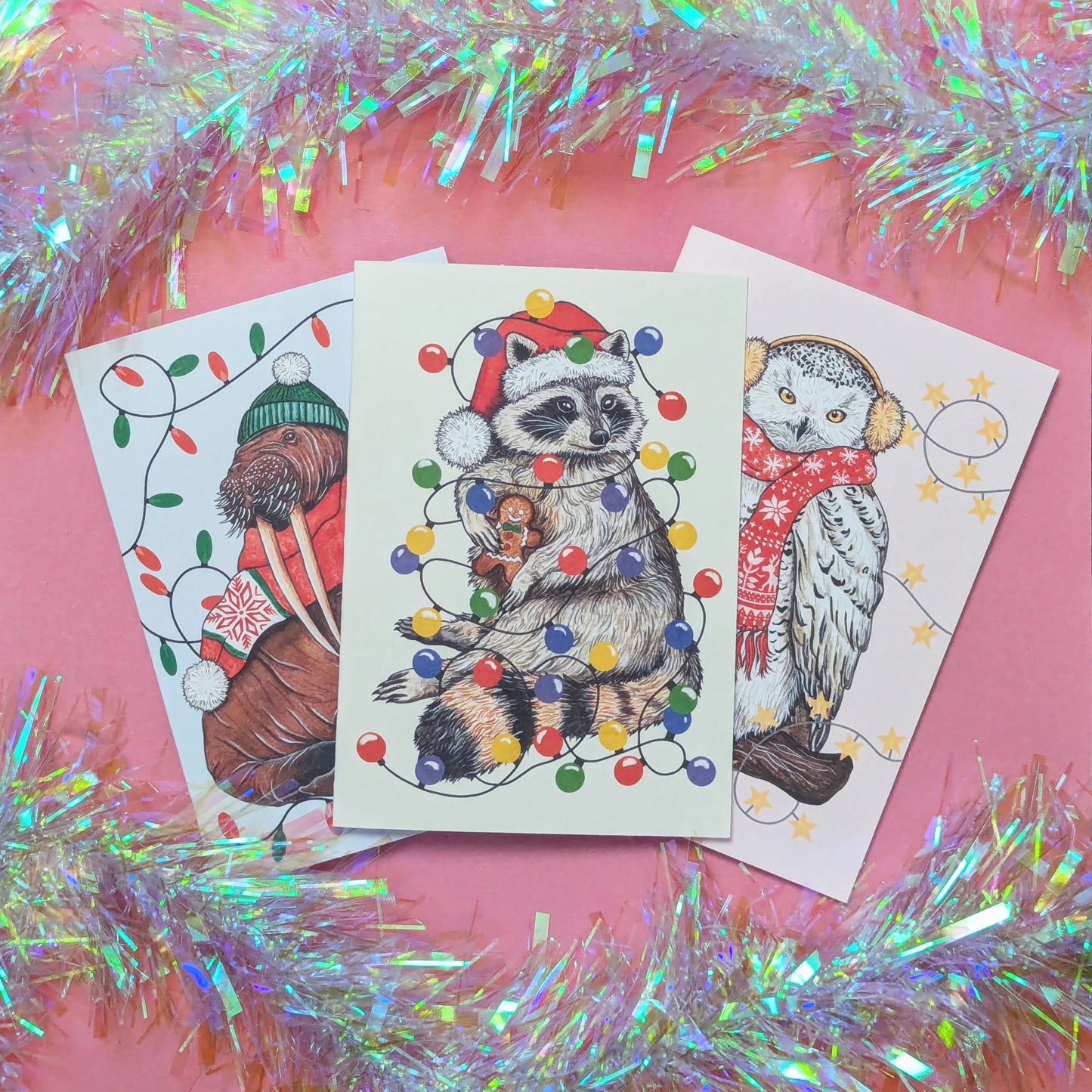 Raccoon Christmas Card