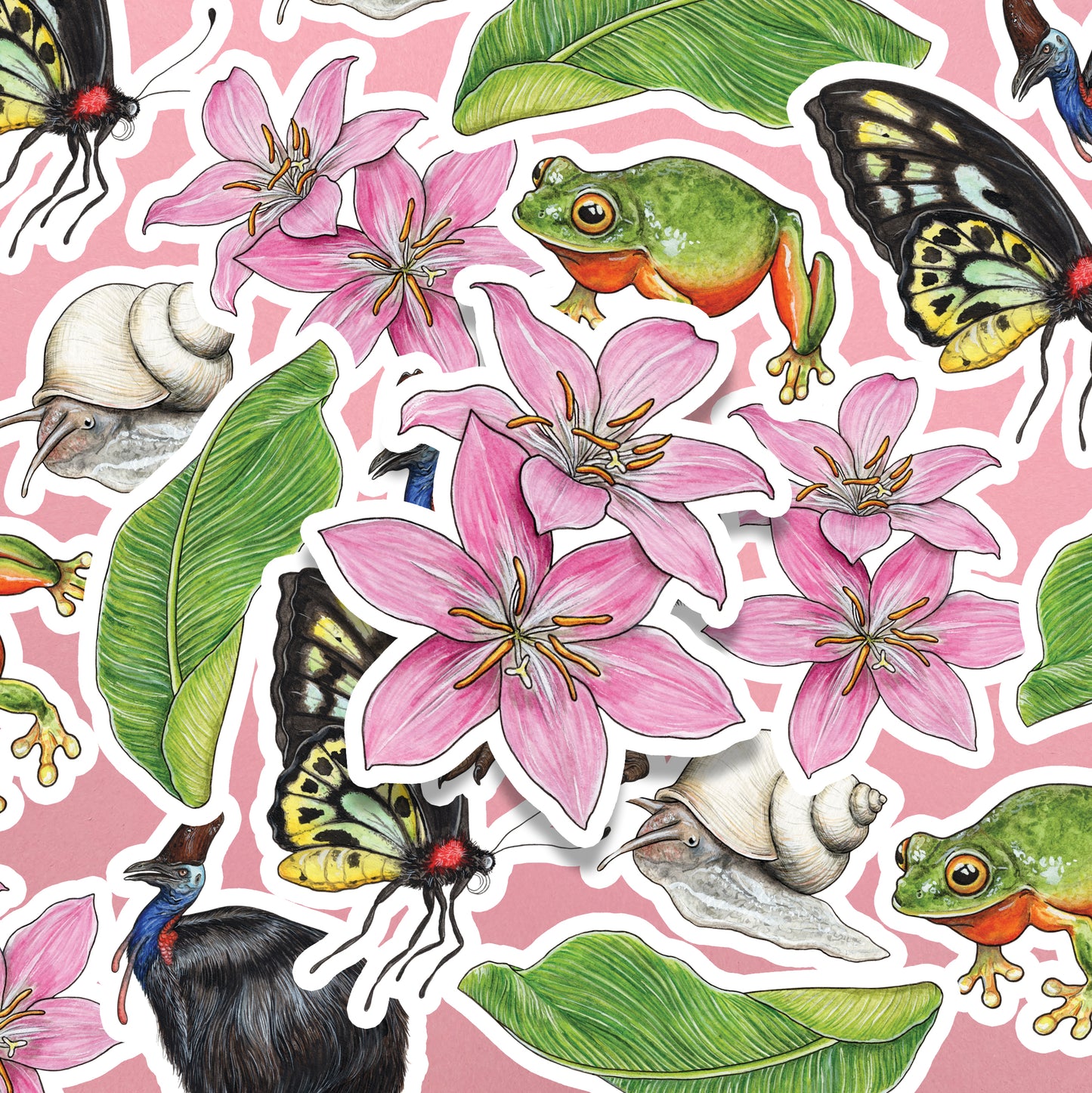 Australian Rainforest Sticker Pack - Set of 6