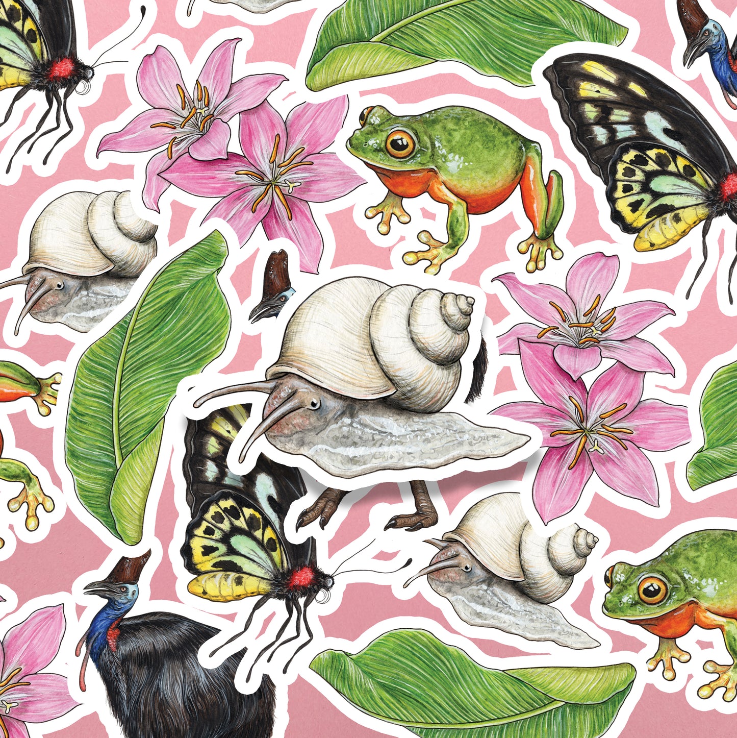 Australian Rainforest Sticker Pack - Set of 6