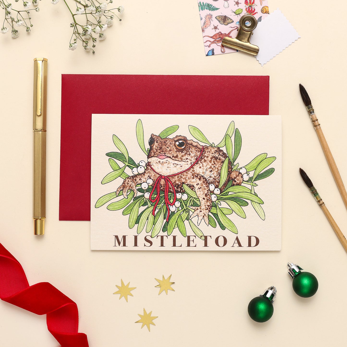 Toad Christmas Card - Mistletoad