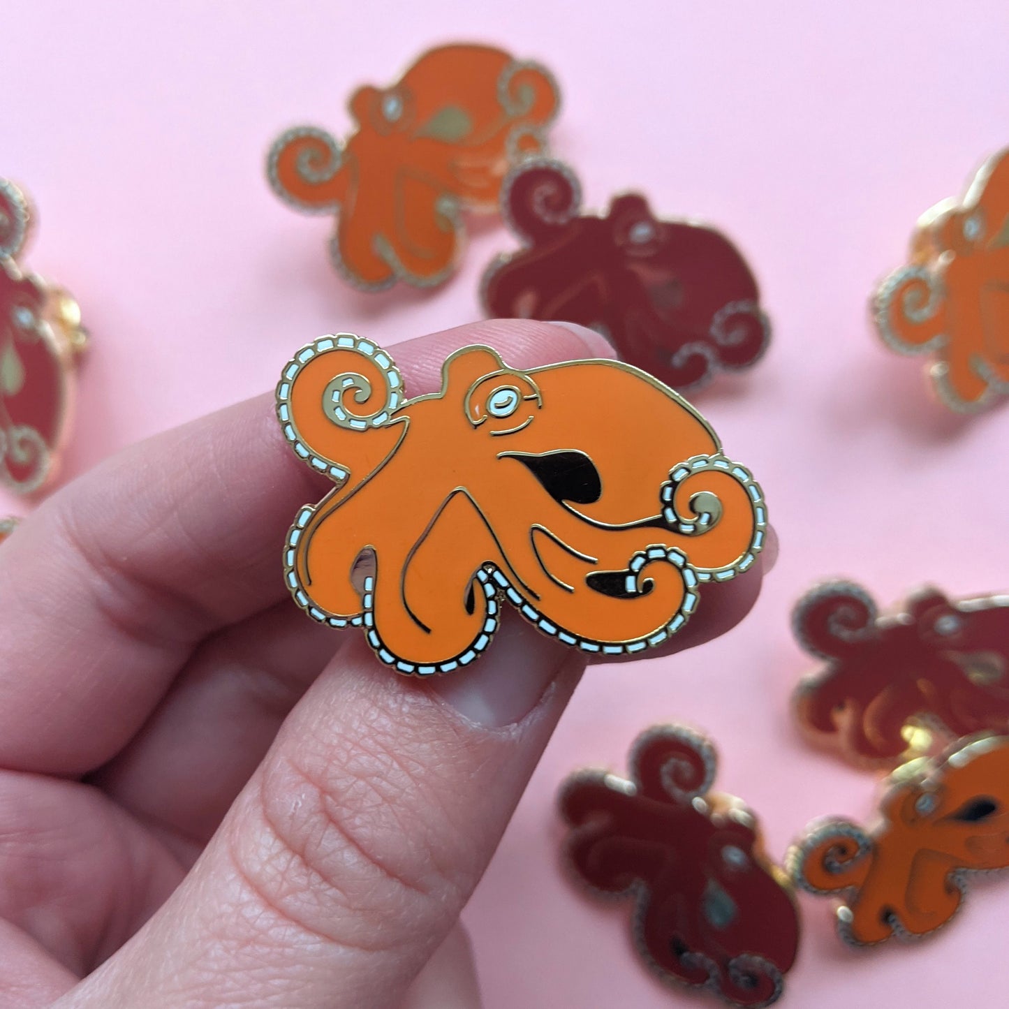 Octopus Enamel Pin Pair