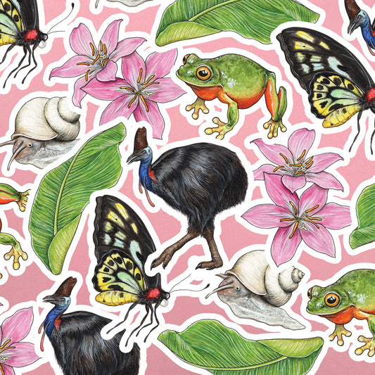 Australian Rainforest Sticker Pack - Set of 6