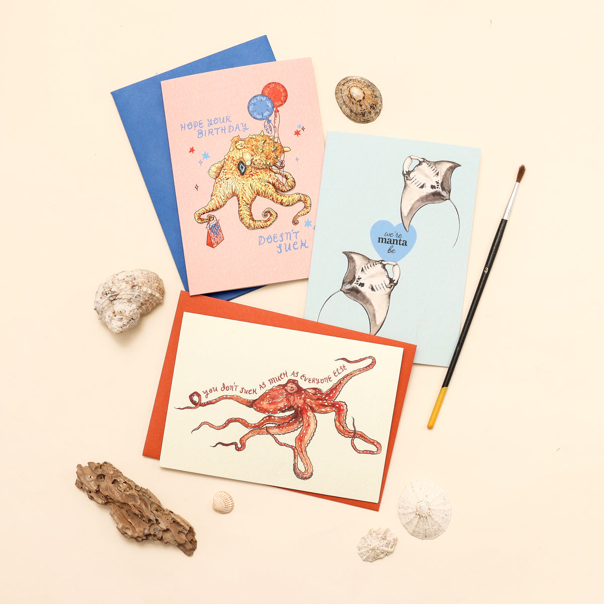 Octopus Birthday Card - Hope Your Birthday Doesn't Suck