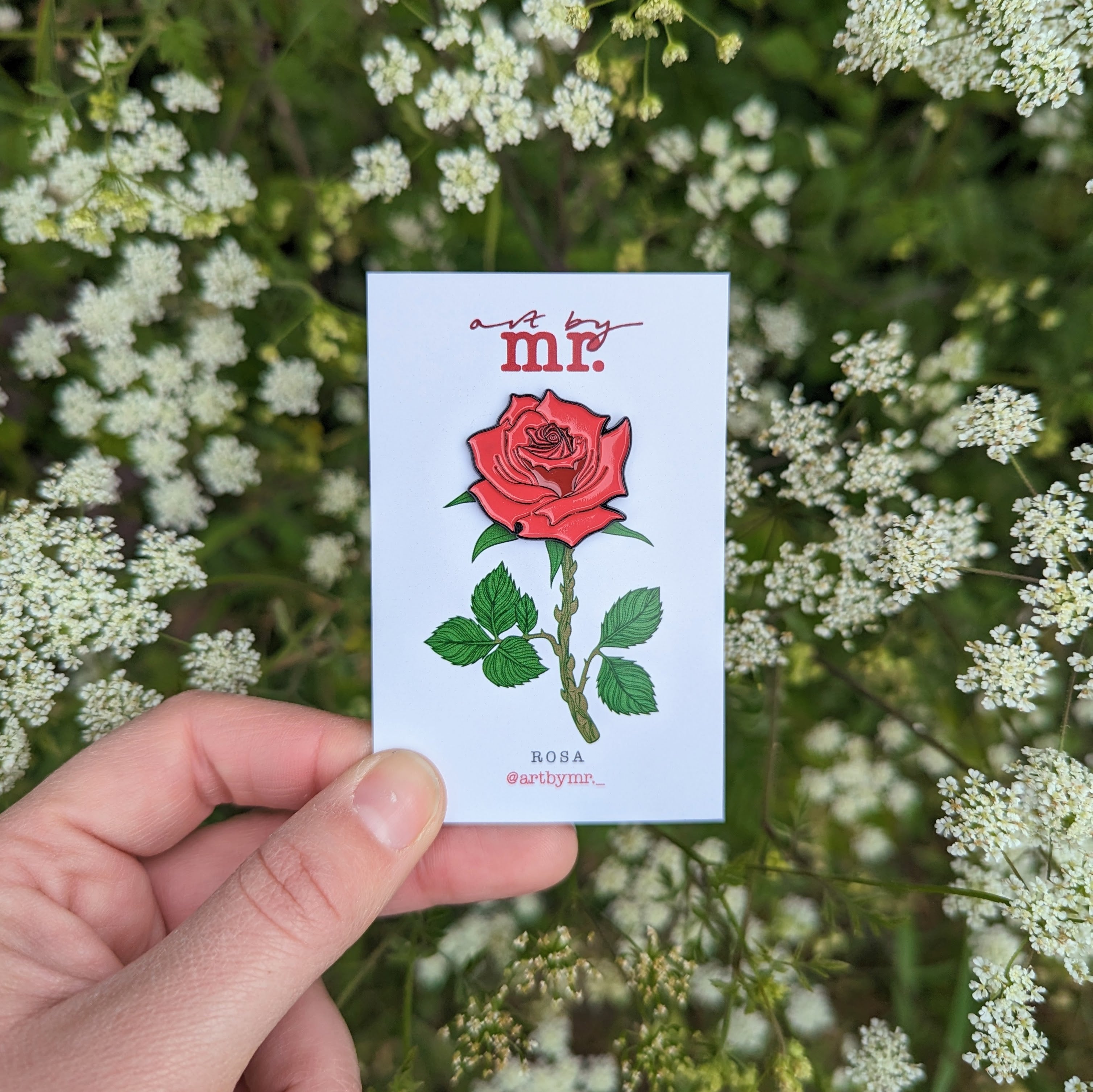 Red Rose Pin – Drawn to Nature