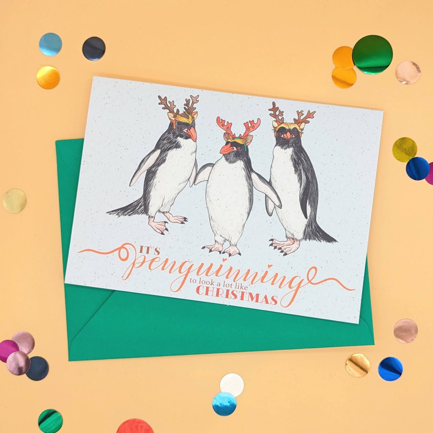 Penguin Christmas Card - Penguinning To Look A Lot Like Christmas