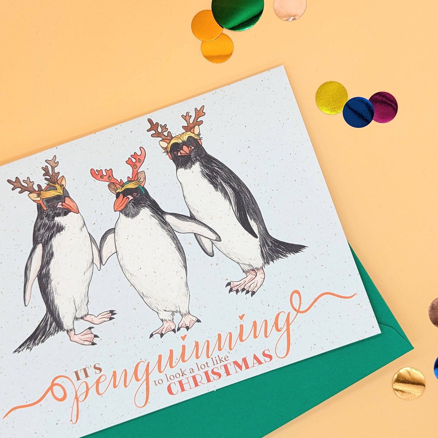 Penguin Christmas Card - Penguinning To Look A Lot Like Christmas