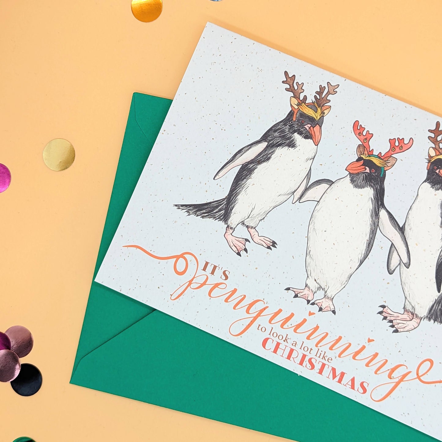 Penguin Christmas Card - Penguinning To Look A Lot Like Christmas