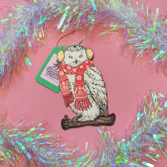 Snowy Owl Tree Decoration