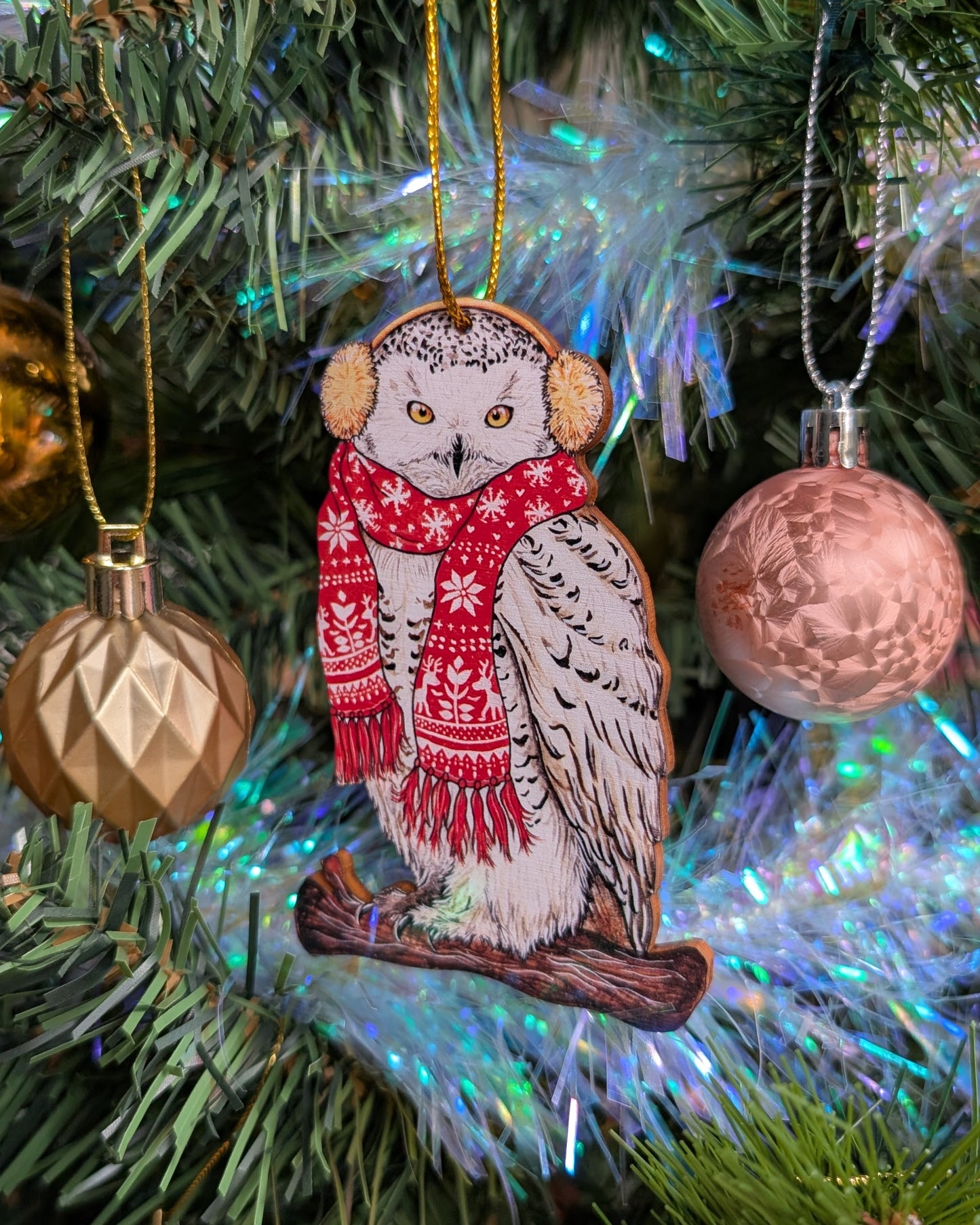 Snowy Owl Tree Decoration