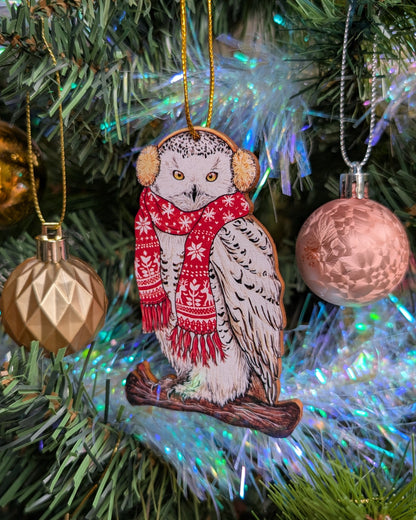 Snowy Owl Tree Decoration