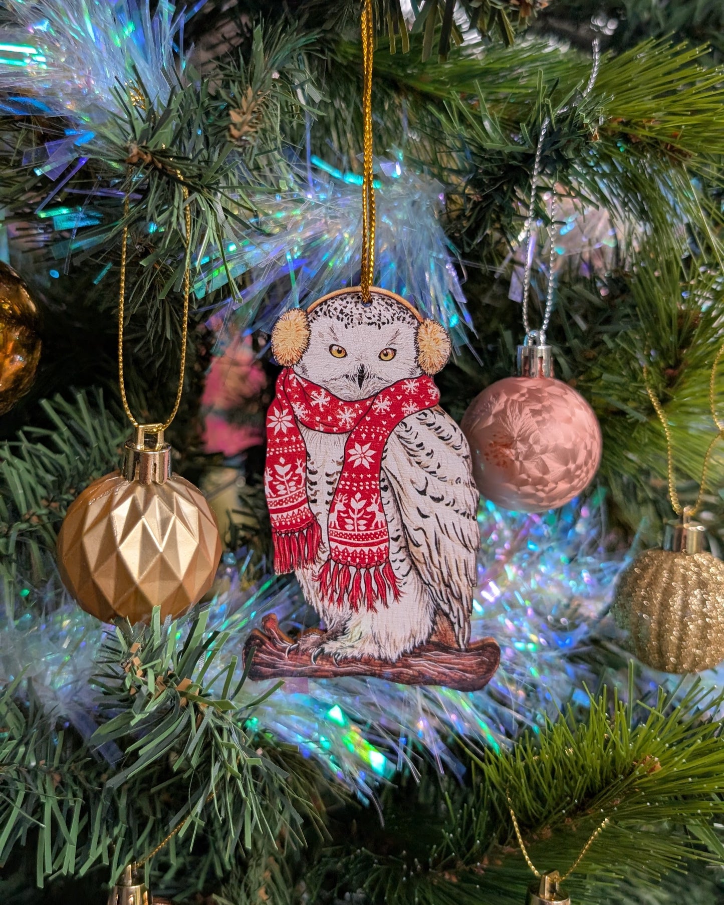 Snowy Owl Tree Decoration