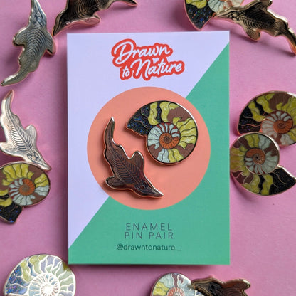 Fossils Enamel Pin Pair