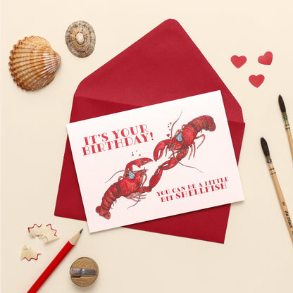 Lobster Birthday Card - You Can Be Shellfish