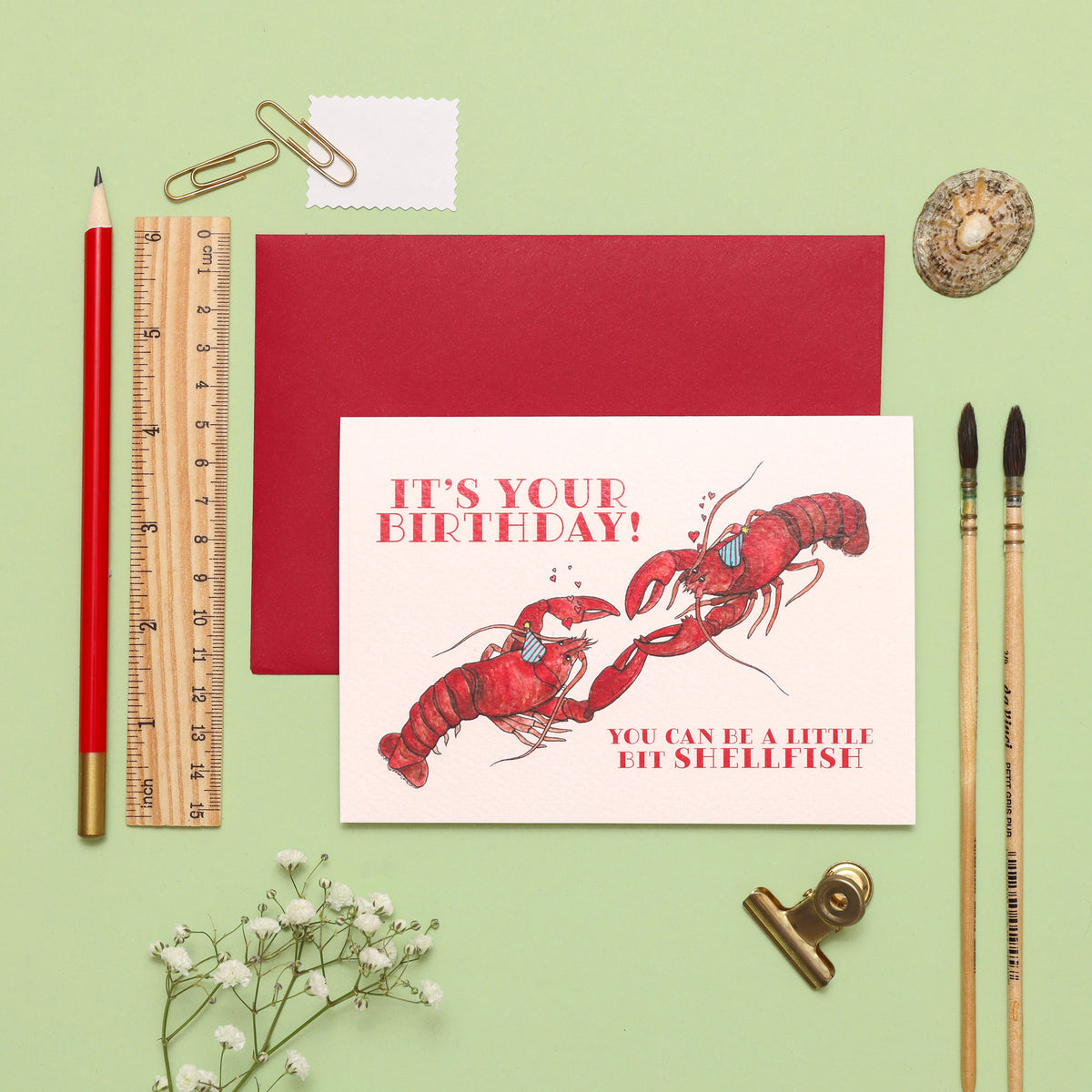 Lobster Birthday Card - You Can Be Shellfish
