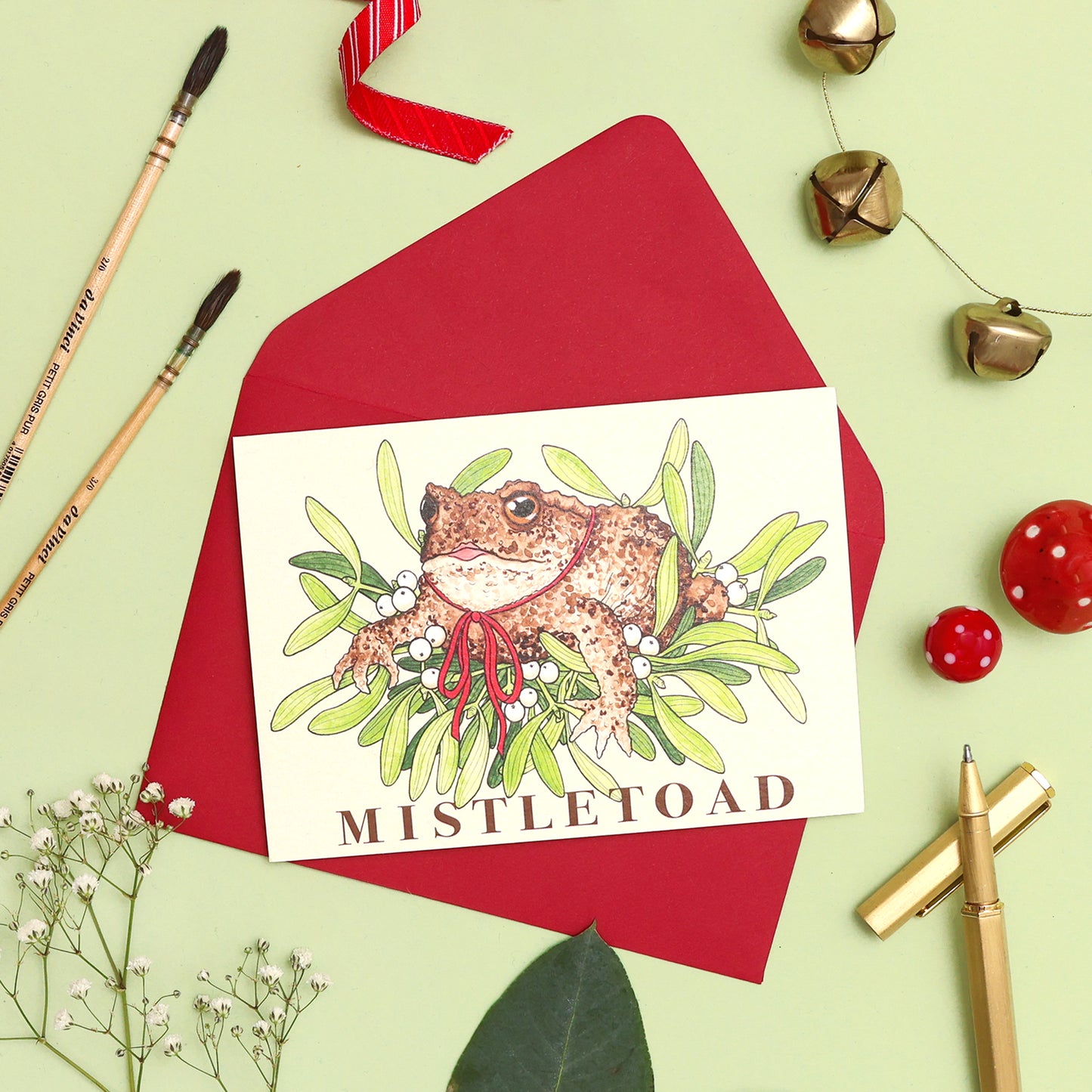 Toad Christmas Card - Mistletoad