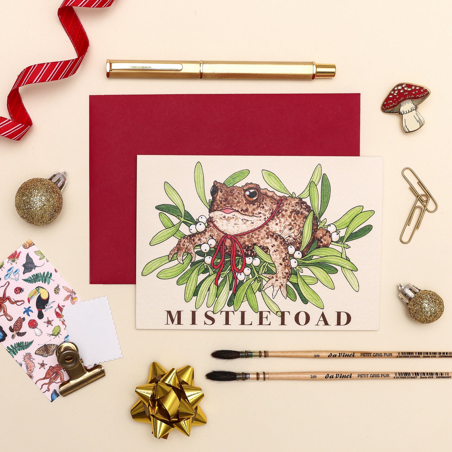Toad Christmas Card - Mistletoad