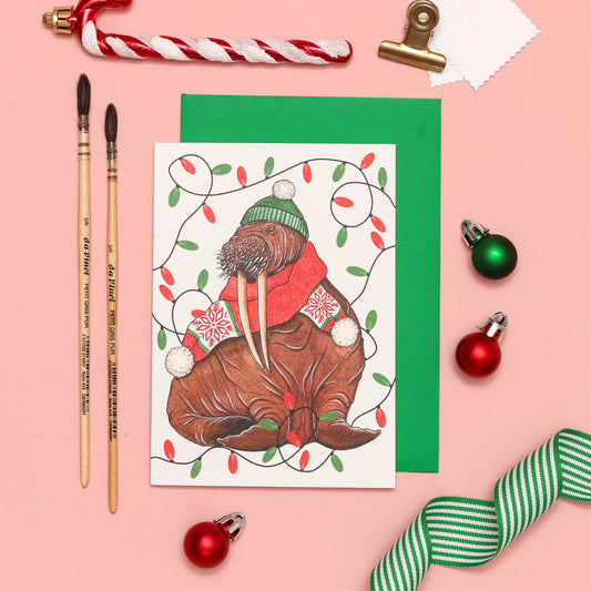 Walrus Christmas Card